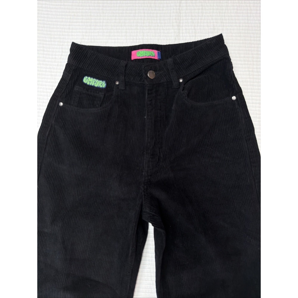 Empyre Corduroy Pants Size 4 32 Black Loose Baggy Skate Pants Wide Leg High Ría - Picture 2 of 8